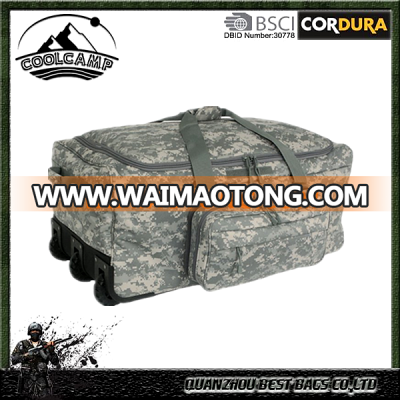 Wholesale of military tactical travel duffle bag trolley luggage in water resistant fabric